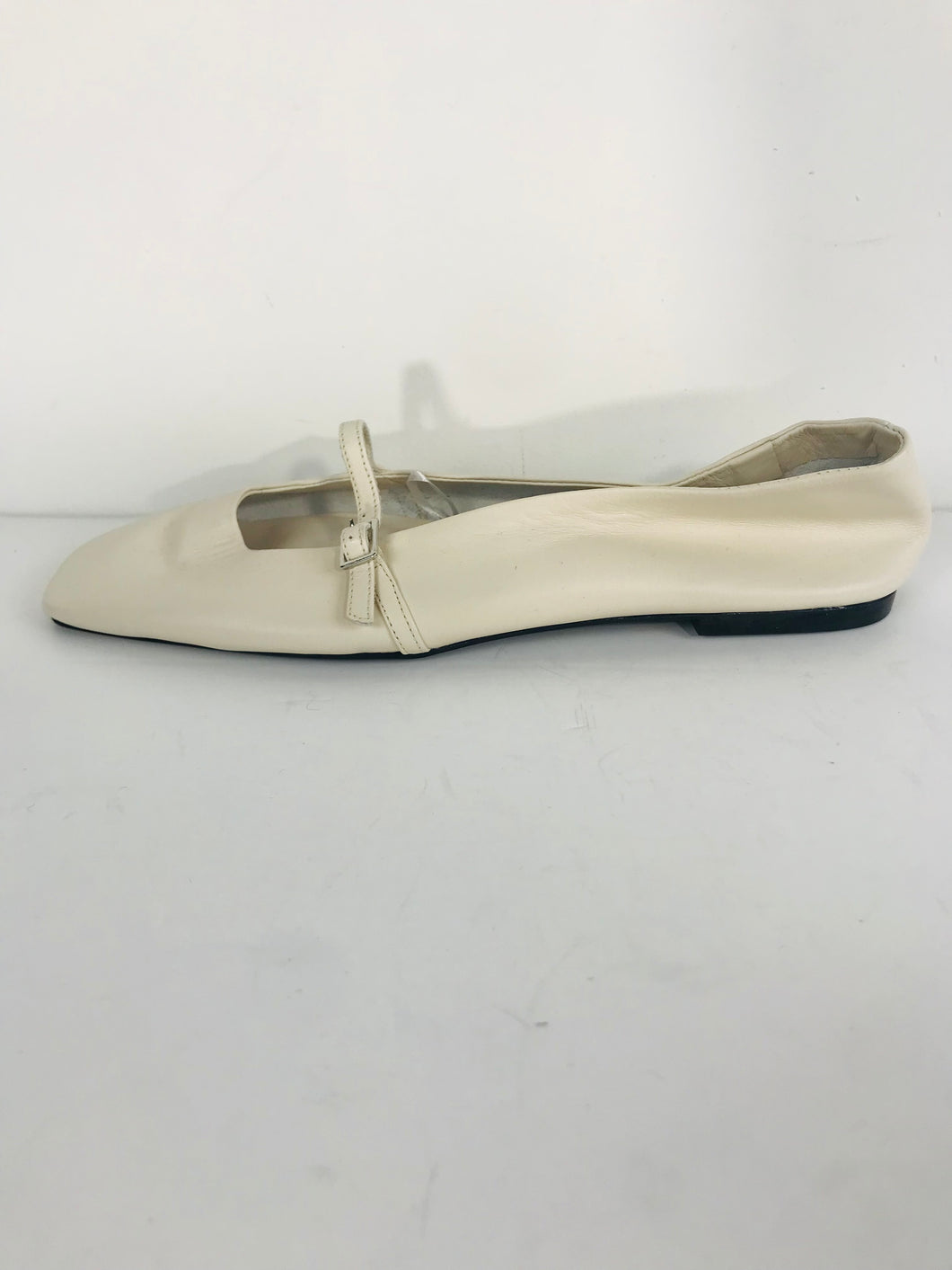 Zara Women's Leather Ballet Flats Shoes | EU38 UK5 | Beige