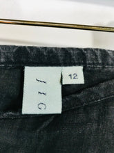 Load image into Gallery viewer, Jigsaw Women&#39;s Linen Distressed Midi Skirt | UK12 | Grey
