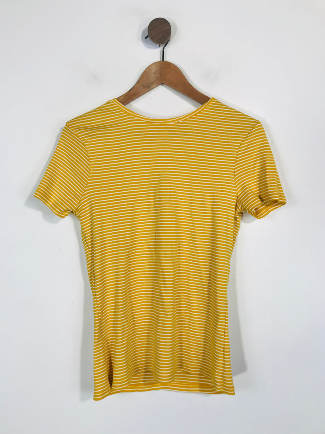 John Lewis Women's Cotton Striped T-Shirt | UK12 | Yellow