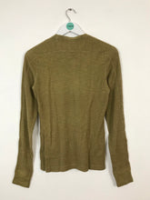 Load image into Gallery viewer, Ralph Lauren Womens Waffle Knit Long Sleeve T-shirt | UK 10 | Green

