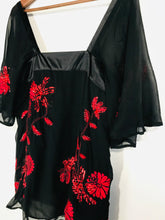 Load image into Gallery viewer, Coast Women&#39;s Silk Floral Blouse | UK10 | Black
