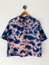 Load image into Gallery viewer, Wednesday’s Girl Women’s Tie Dye Oversized Shirt | UK8-10 S | Blue and Pink
