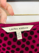 Load image into Gallery viewer, Laura Ashley Women’s Polka Dot Velvet Midi Skirt | UK10 | Burgundy Red
