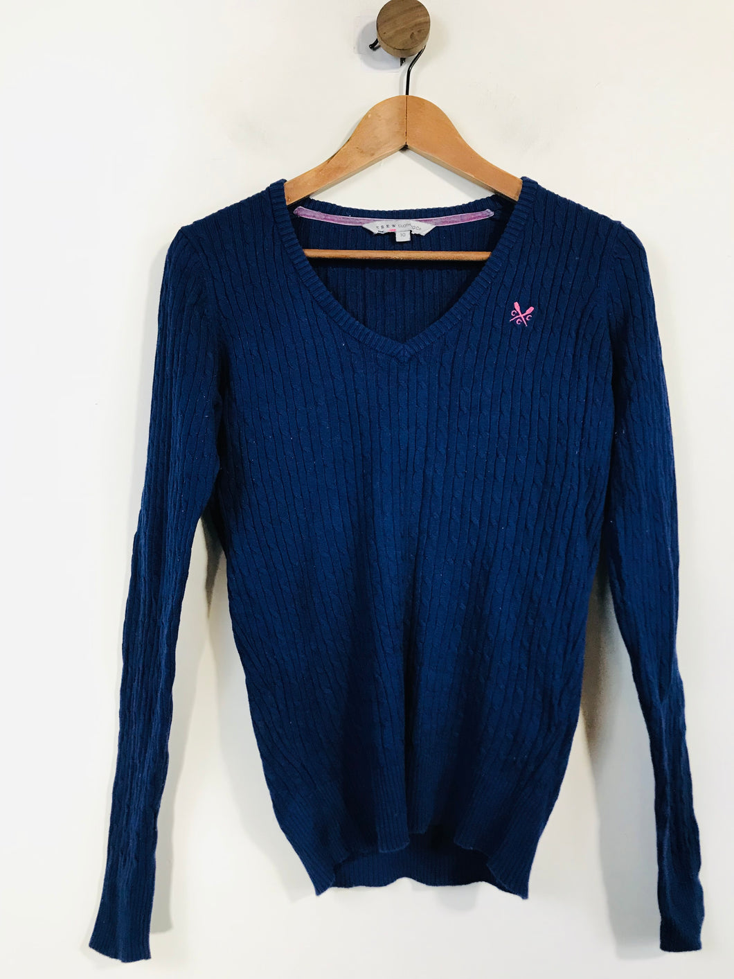 Crew Clothing Co. Women's V-Neck Jumper | UK10 | Blue