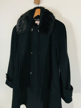 Load image into Gallery viewer, Jacques Vert Women&#39;s Wool Overcoat Coat | UK10 | Black
