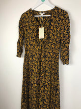 Load image into Gallery viewer, Monsoon Womens Midi Floral Shift Dress NWT | UK10 | Mustard and Navy
