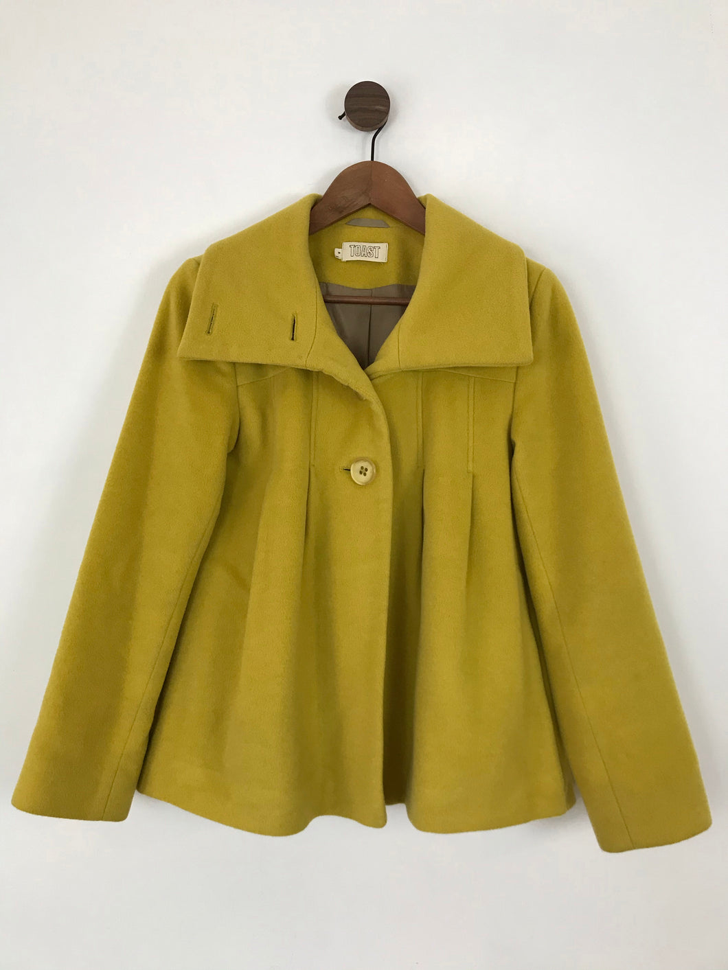 Toast Women’s Pleated Wool Blend Pea Coat | UK8 | Yellow