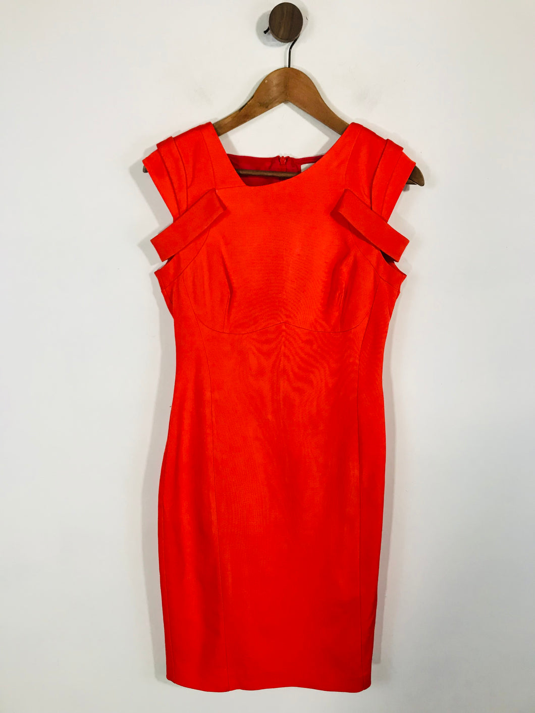 Reiss Women's High Neck Bodycon Dress | UK10 | Orange