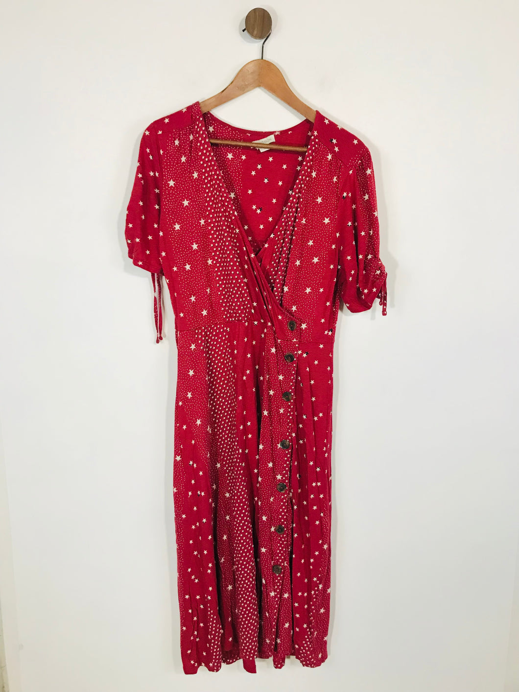Monsoon Women's Linen Star A-Line Dress | UK16 | Red