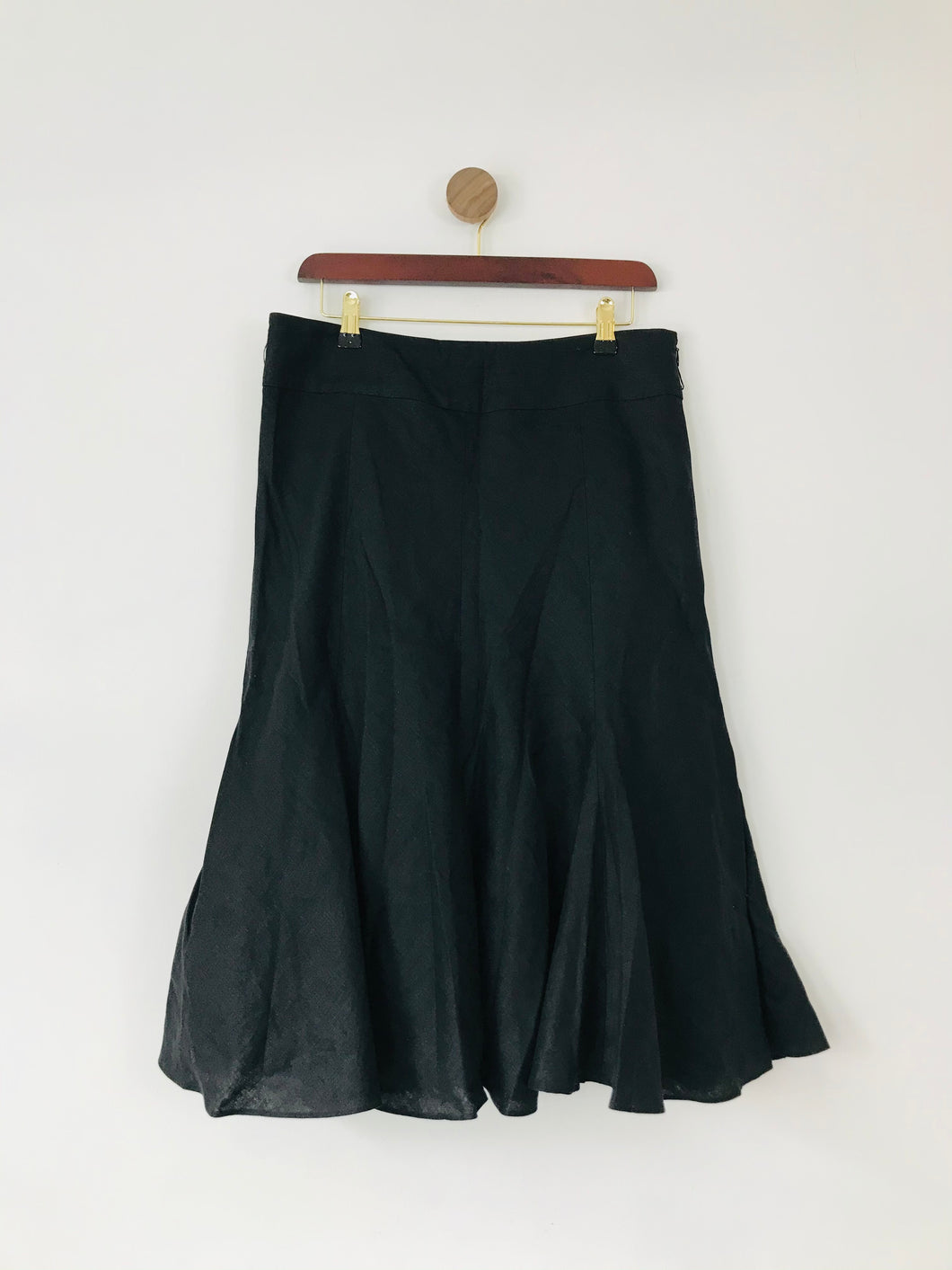Jaeger Women’s Linen A-Line Skirt | UK12 | Black
