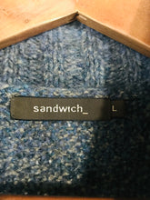 Load image into Gallery viewer, Sandwich Women&#39;s Wool Sleeveless Cardigan | L UK14 | Blue
