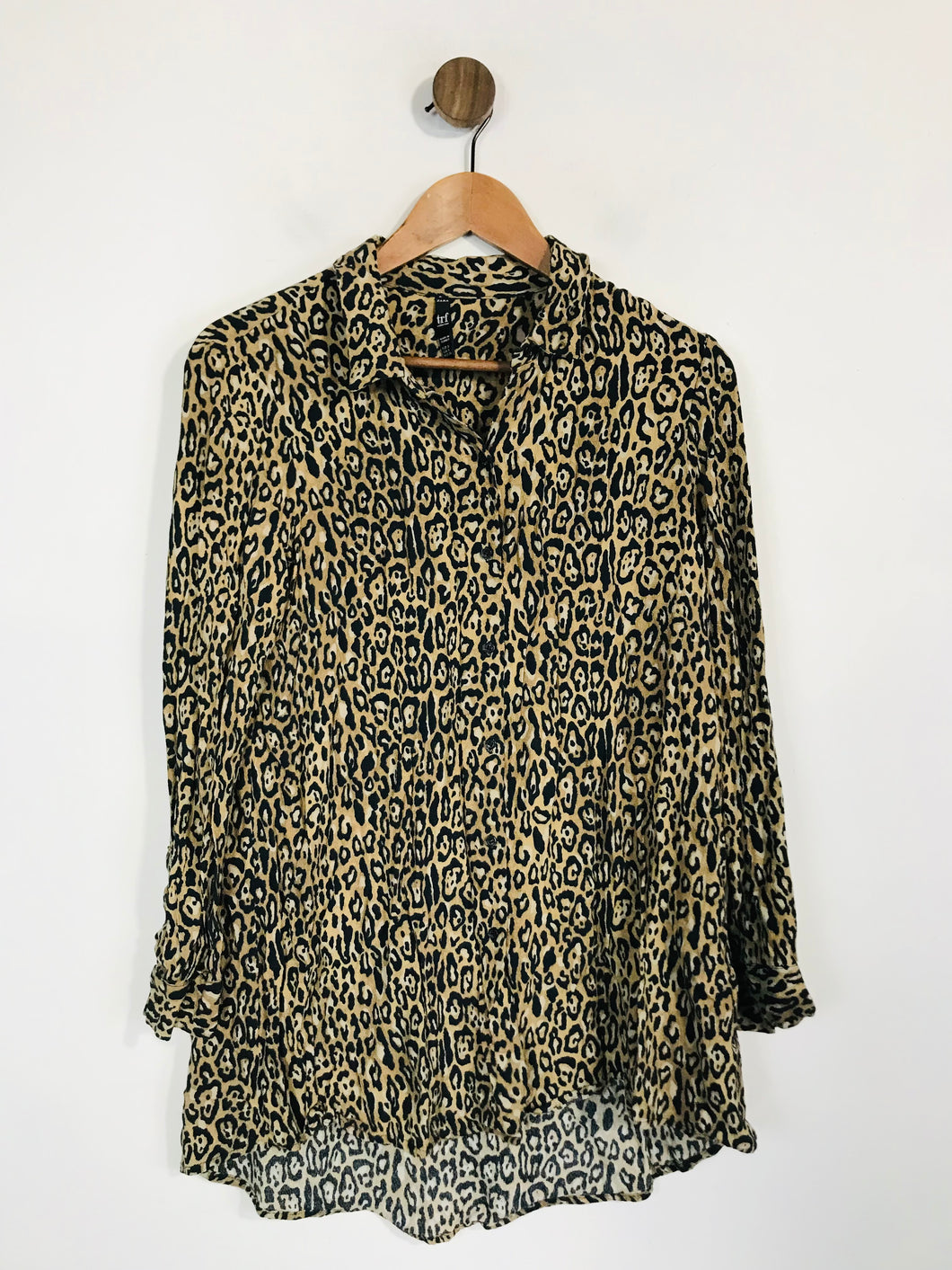 Zara Women's Leopard Print Button-Up Shirt | S UK8 | Multicoloured