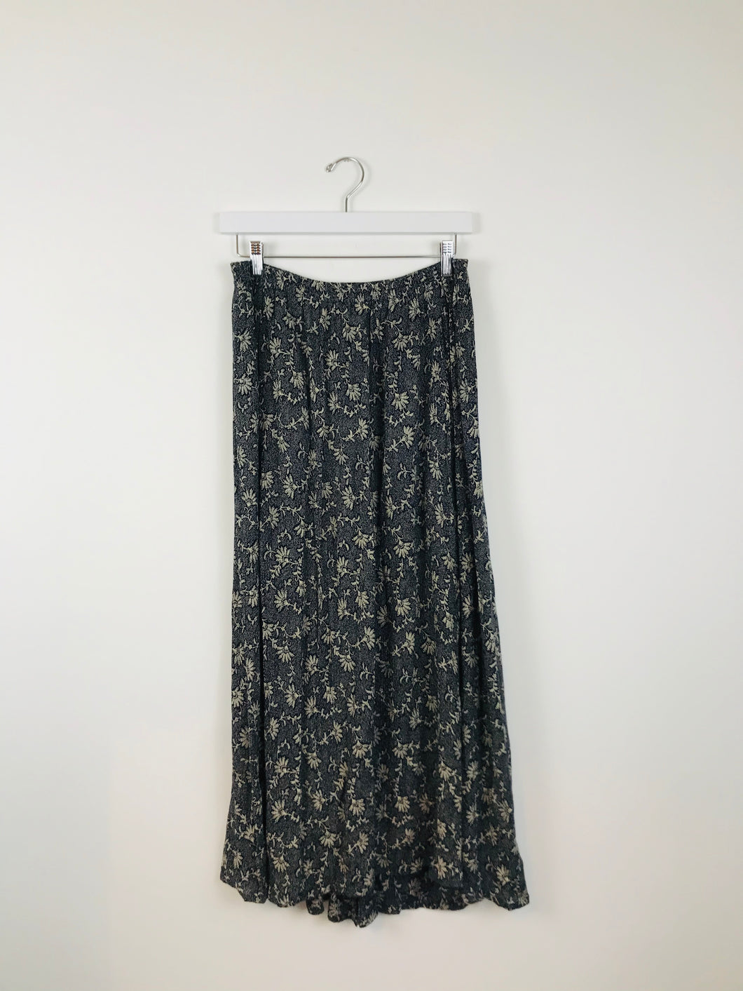 Adini Women’s Midi A-Line Skirt | S/M | Navy Print