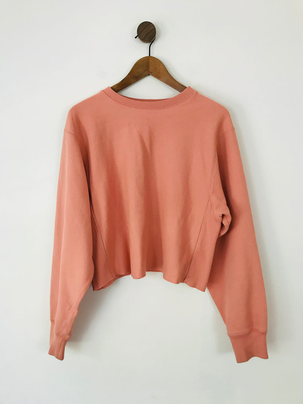 Allsaints Women's Crop Oversized Sweatshirt | M UK10-12 | Pink