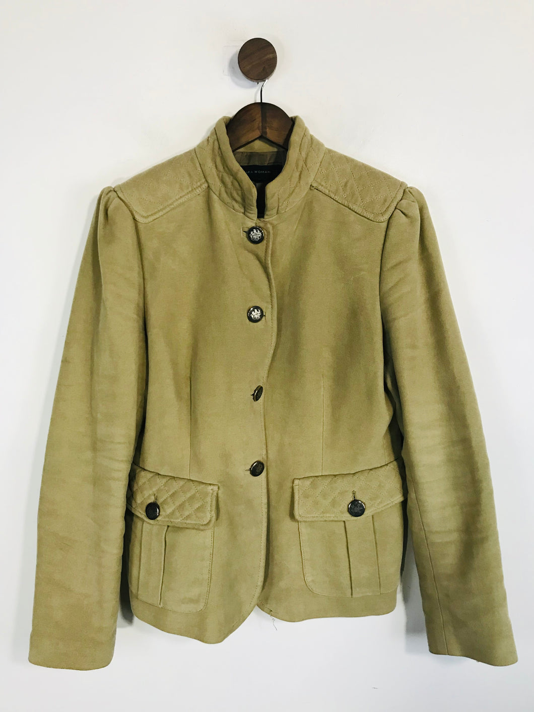 Zara Women's Cotton Military Jacket | XL UK16 | Beige