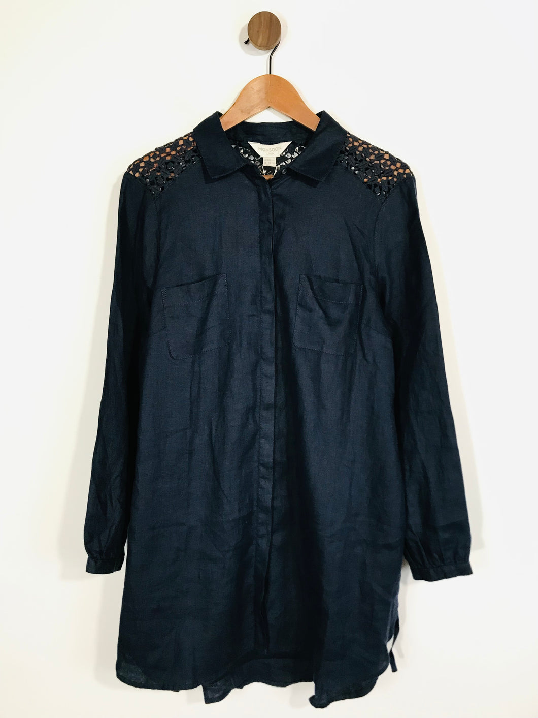Monsoon Women's Linen Shirt Dress NWT | UK14 | Blue