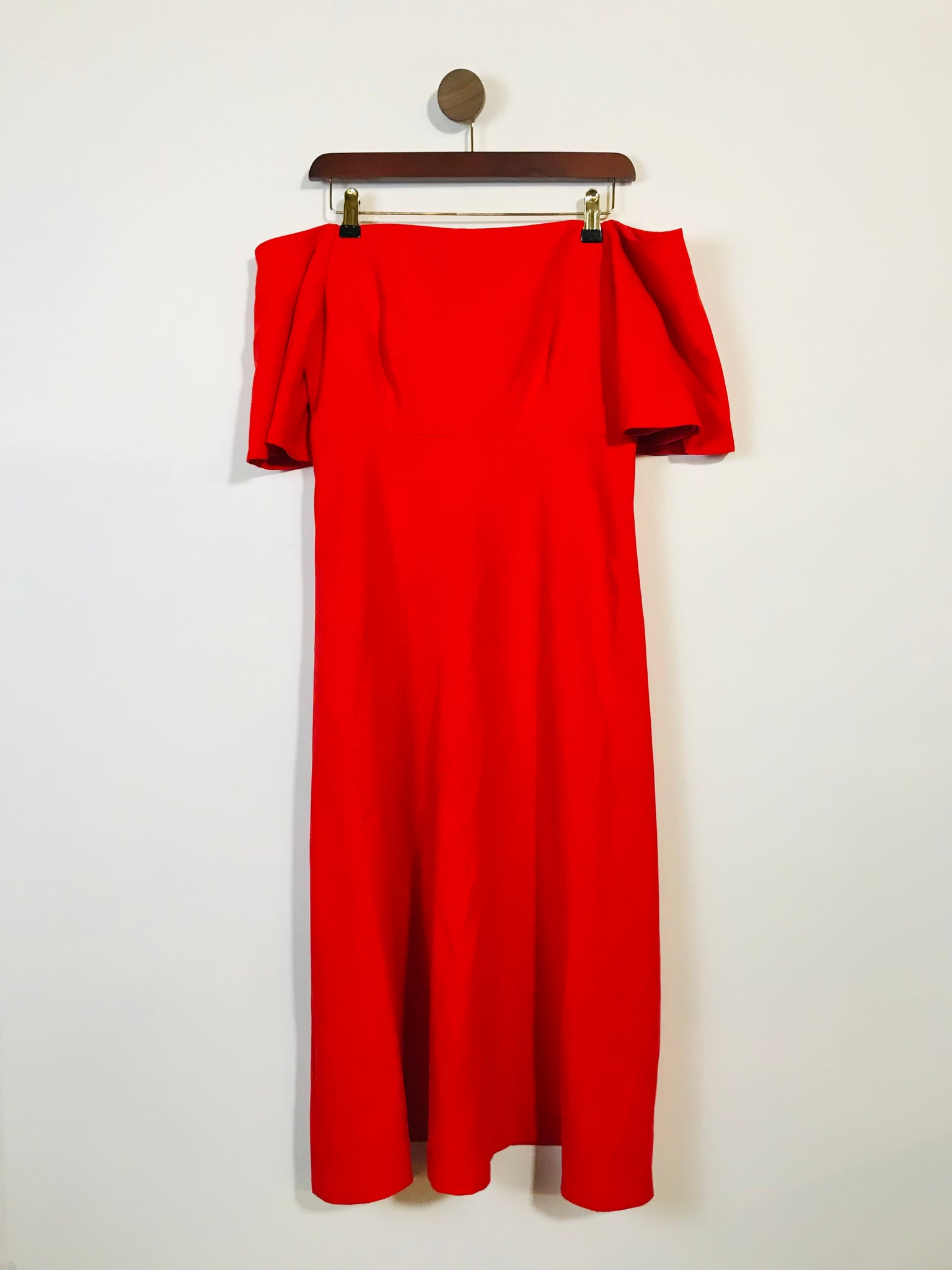 Zara Women's Off Shoulder Midi Dress NWT | L UK14 | Red ReThread Zara Women's Off Shoulder Midi Dress NWT | L UK14 | Red ReThread