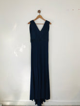 Load image into Gallery viewer, Vera Wang Women’s V-Neck Maxi Evening Dress | 6 UK10 | Navy Blue
