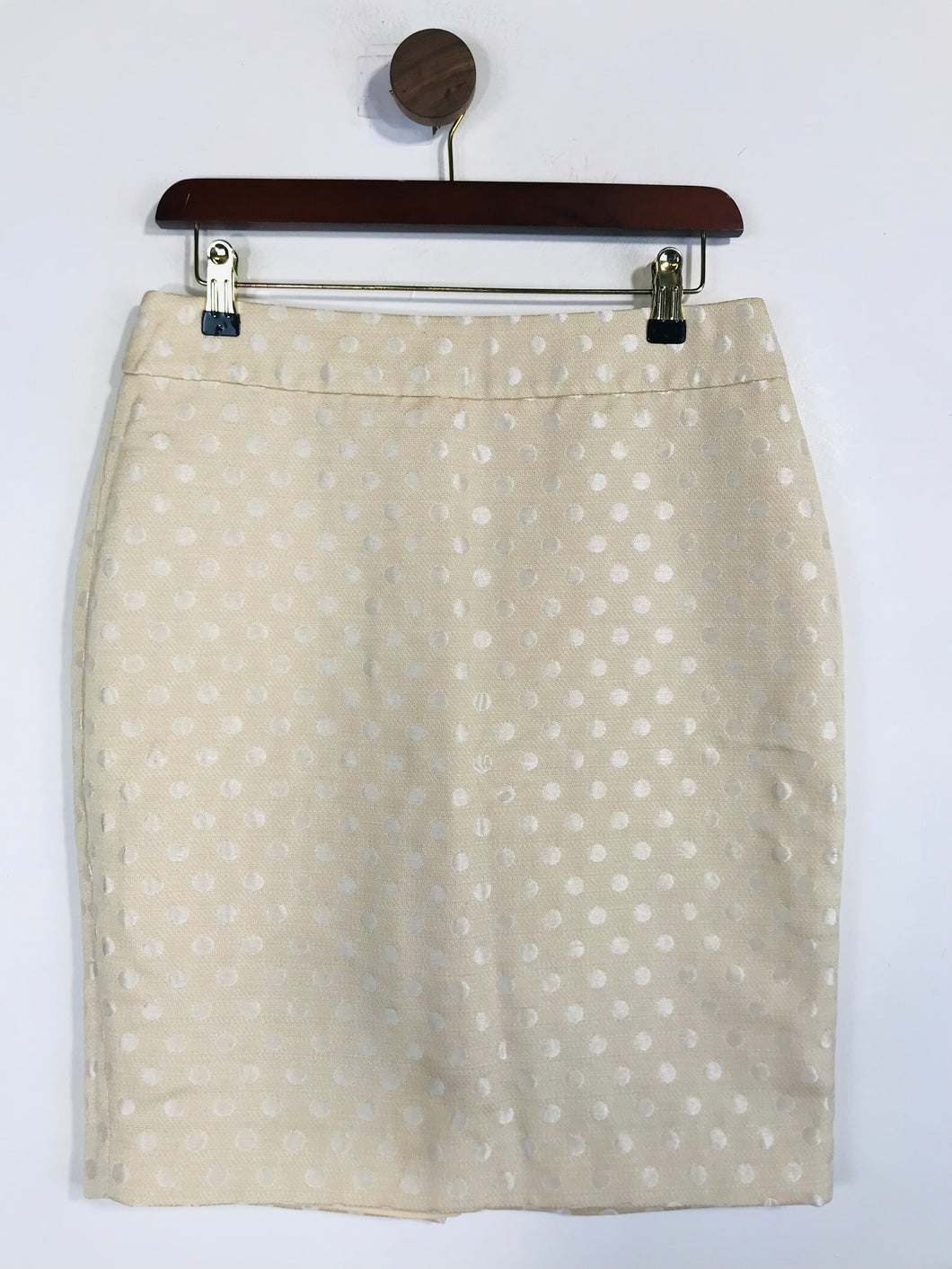Ann Taylor Women's Cotton Polka Dot Pencil Skirt | US4 UK8 | Beige