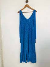 Load image into Gallery viewer, Whistles Women&#39;s Polka Dot Ruffle Sheath Dress | UK8 | Blue
