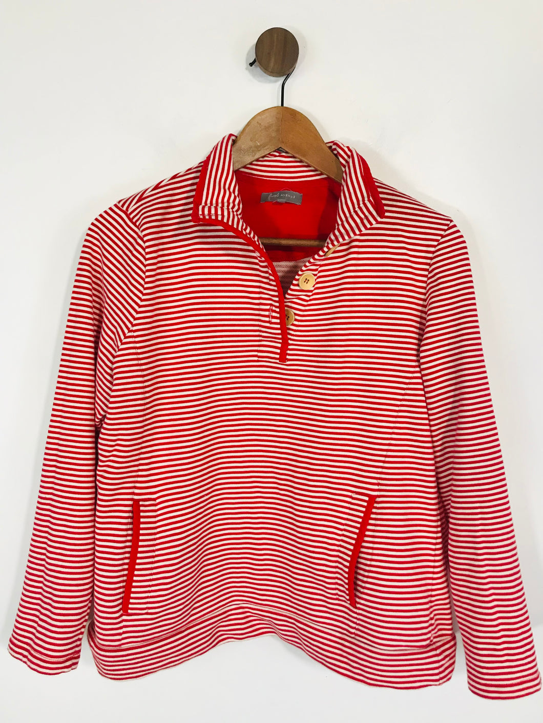 First Avenue Women's Striped High Neck Jumper | S UK8 | Red