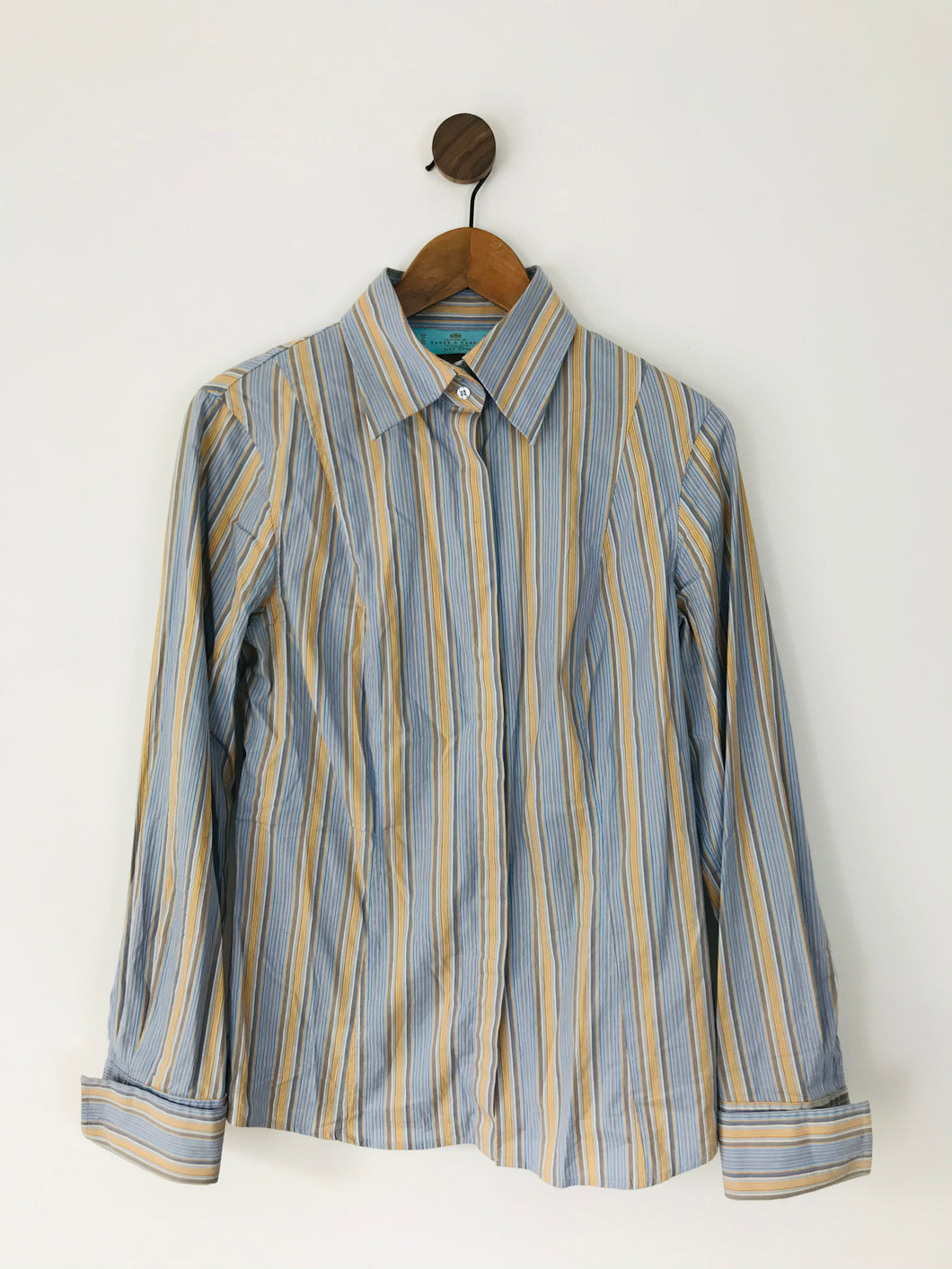 Hawes & Curtis Women’s Stripe Button-Up Shirt | UK16 | Blue Yellow