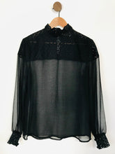 Load image into Gallery viewer, Atterley Road Women&#39;s High Neck Sheer Blouse | UK10 | Black
