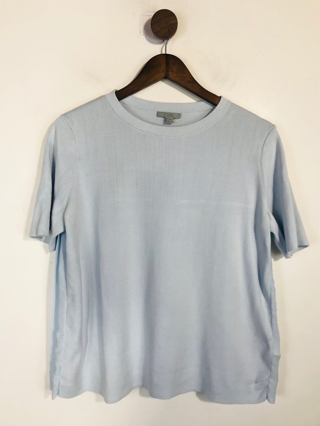 Cos Women's Knit T-Shirt | S UK8 | Blue