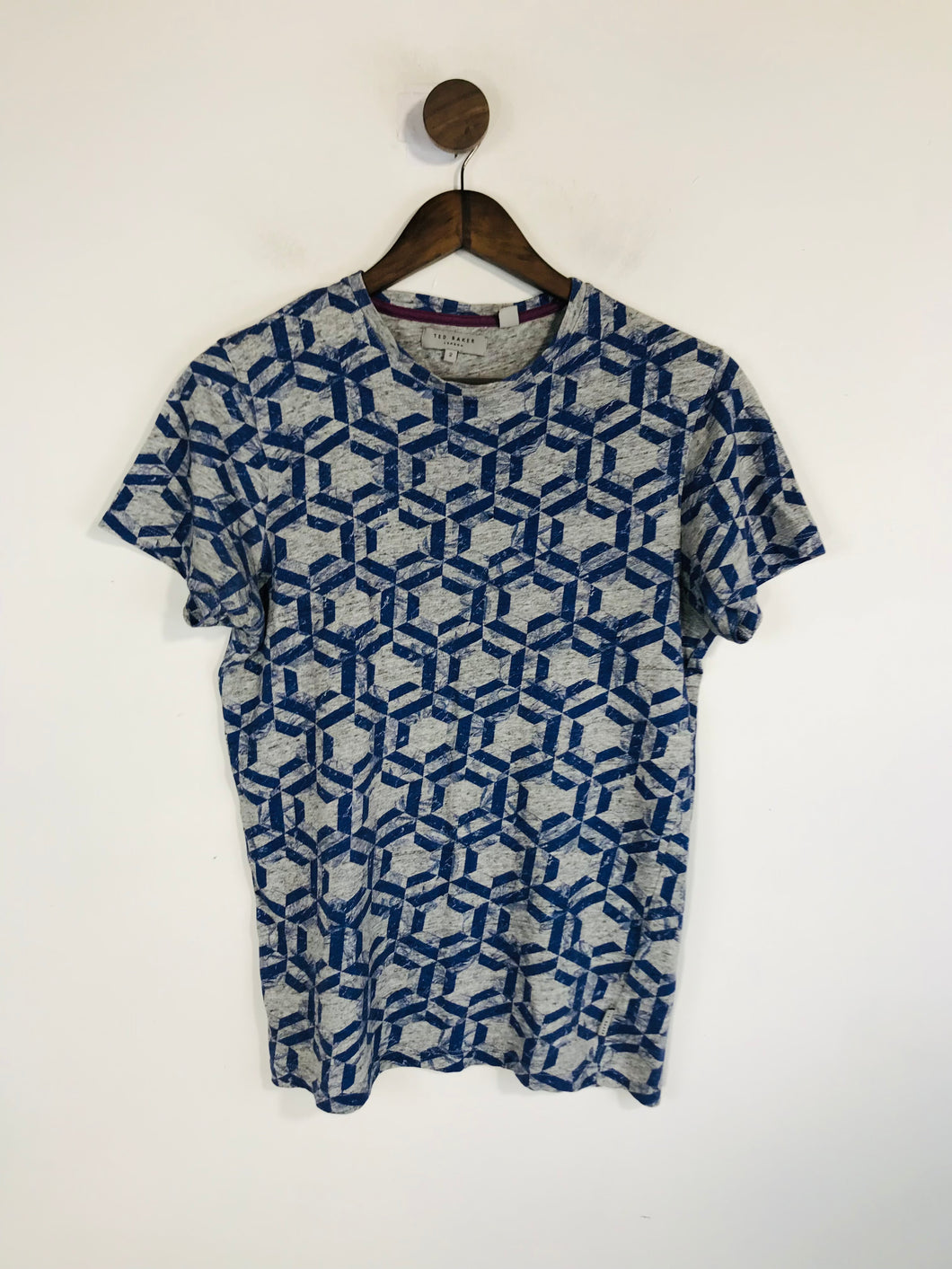 Ted Baker Men's Geometric Print T-Shirt | 2 S | Multicoloured