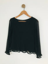 Load image into Gallery viewer, Zara Women’s Pleated Long Sleeve Blouse | S UK8 | Black
