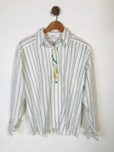 Load image into Gallery viewer, Tru Blouse Women&#39;s Vintage Striped Button-Up Shirt | EU40 | White
