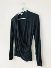 Load image into Gallery viewer, Pure Collection Women’s Draped Wrap Long Sleeve Top | UK14 | Black
