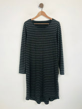 Load image into Gallery viewer, Uniqlo Women&#39;s Striped Jumper Shift Dress | L UK14 | Grey
