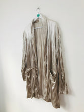 Load image into Gallery viewer, Zara Women’s Velvet Cardigan Overcoat | S | Beige
