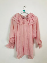Load image into Gallery viewer, Juliet Dunn Women’s Silk Ruffle Blouse Top | Pink | UK10
