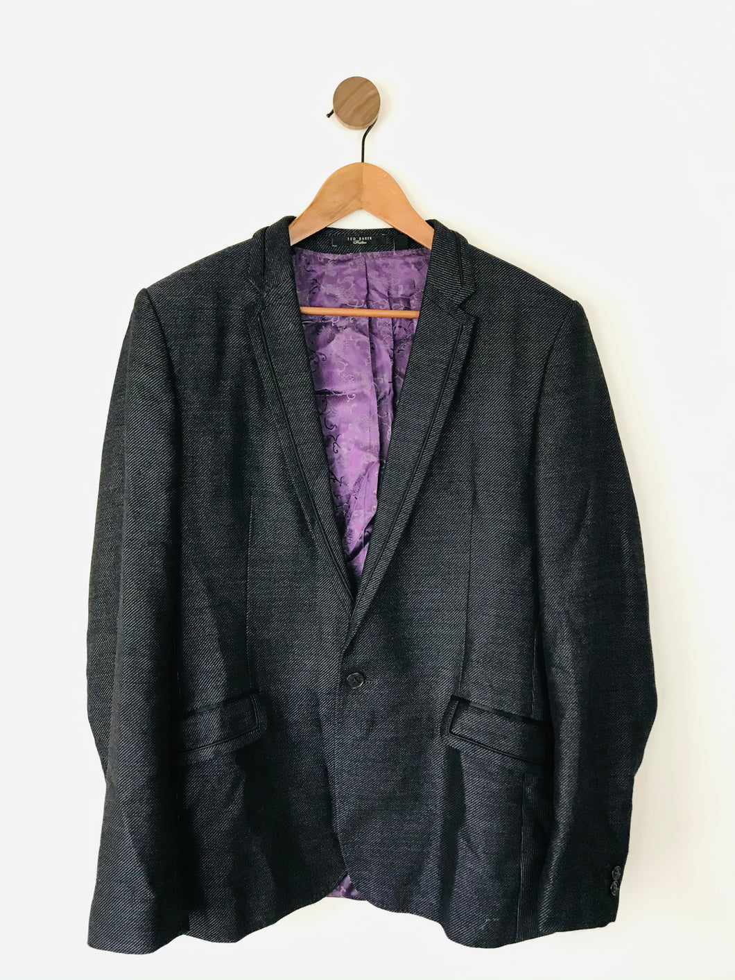 Ted Baker Men’s Wool Blazer Suit Jacket | 40 | Dark Grey