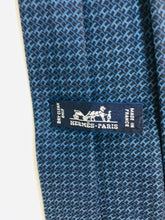 Load image into Gallery viewer, Hermès Men’s Branded Silk Suit Tie | Blue
