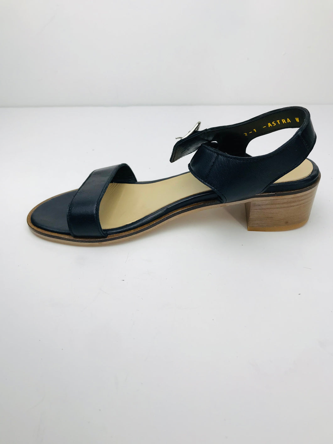 Duo Women's Leather Heeled Sandals | EU39 UK6 | Black