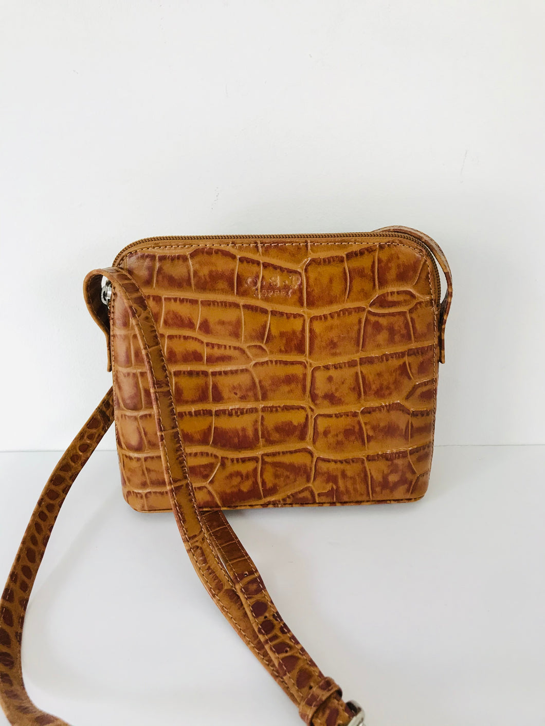 Osprey Women's Leather Croc Crossbody Bag | Small | Brown