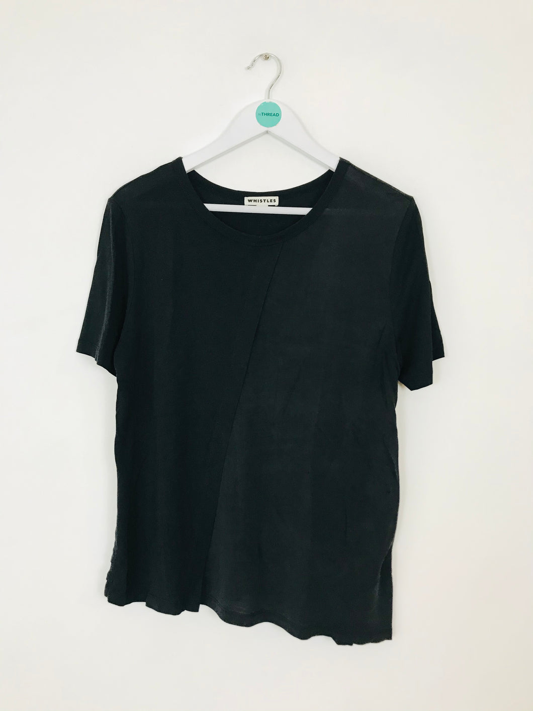 Whistles Women’s Asymmetric Oversized T-shirt | UK14 | Black