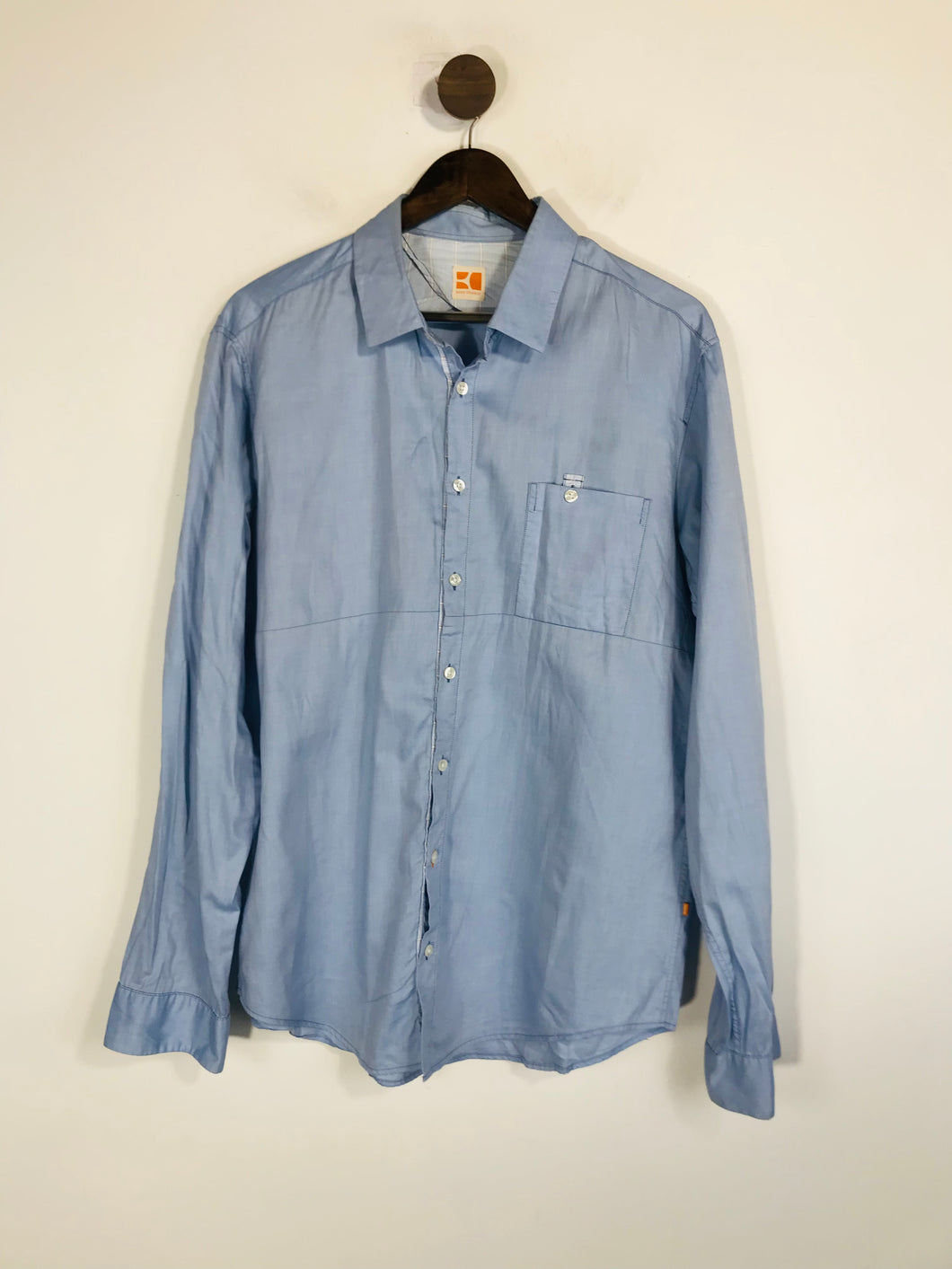 Boss Orange Men's Cotton Button-Up Shirt | XL | Blue