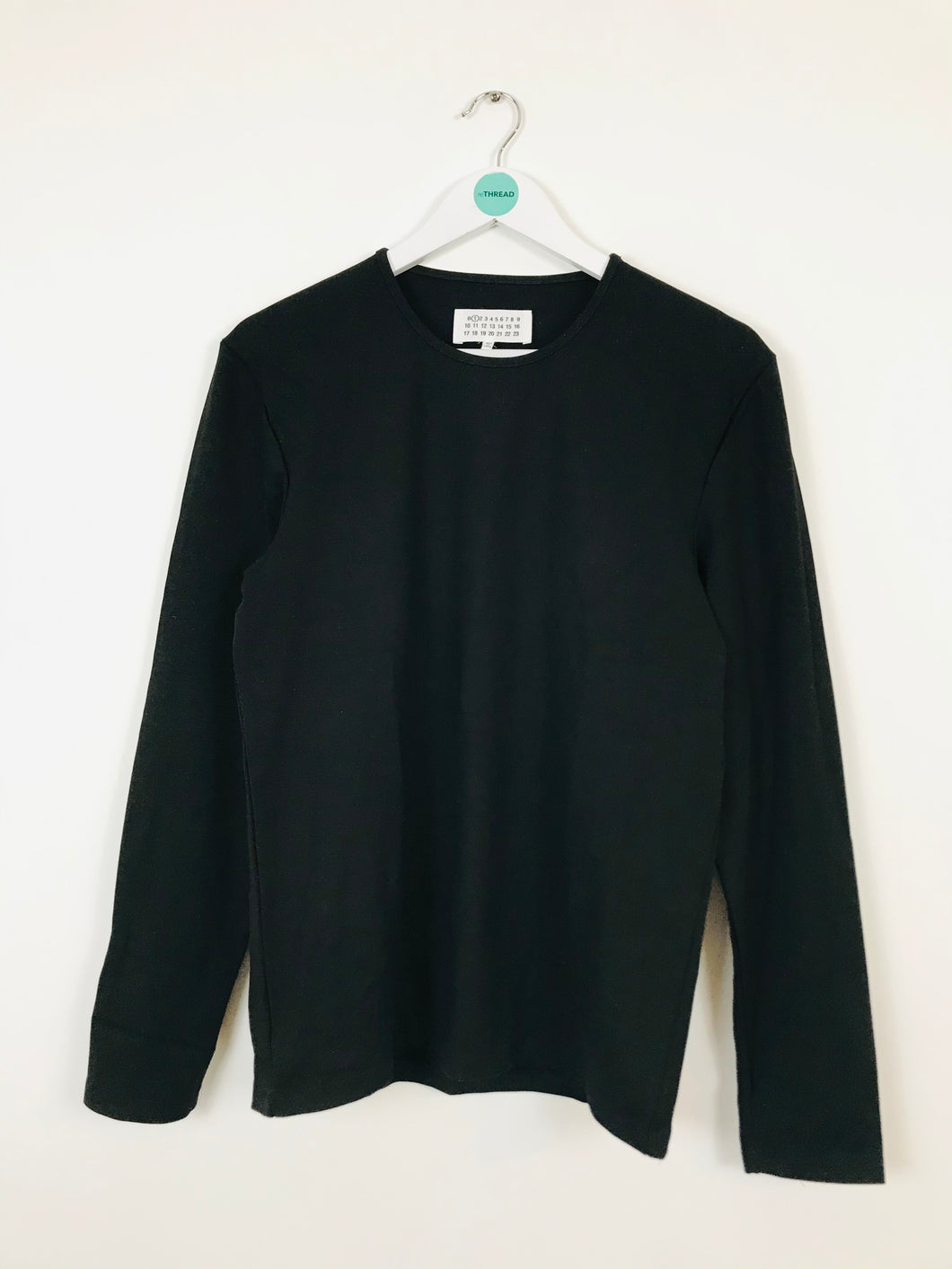 Maison Margiela Womens Black Long Sleeve T-shirt | UK 10-12 | Black