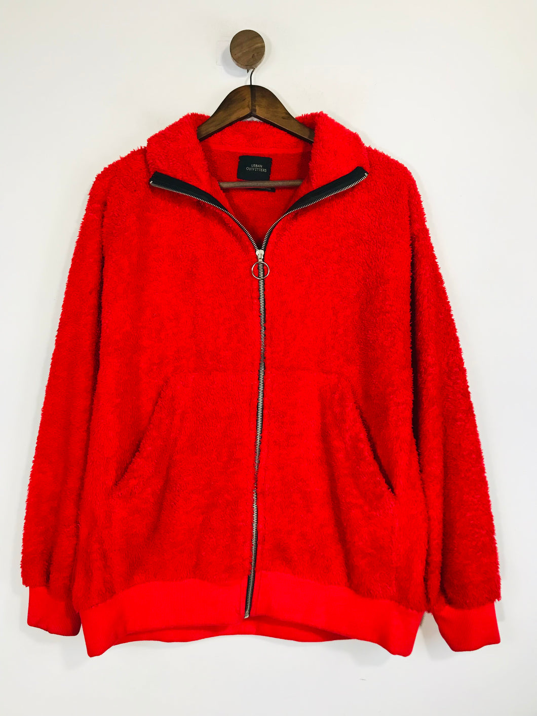 Urban Outfitters Women's Faux Fur Zip Bomber Jacket | S UK8 | Red