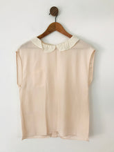 Load image into Gallery viewer, Sandro Women&#39;s Silk Collared Sleeveless Blouse  | 2 UK10 | Pink
