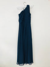 Load image into Gallery viewer, Infinite Wed2B Women’s One Shoulder Draped Maxi Evening Dress | UK6 | Navy Blue
