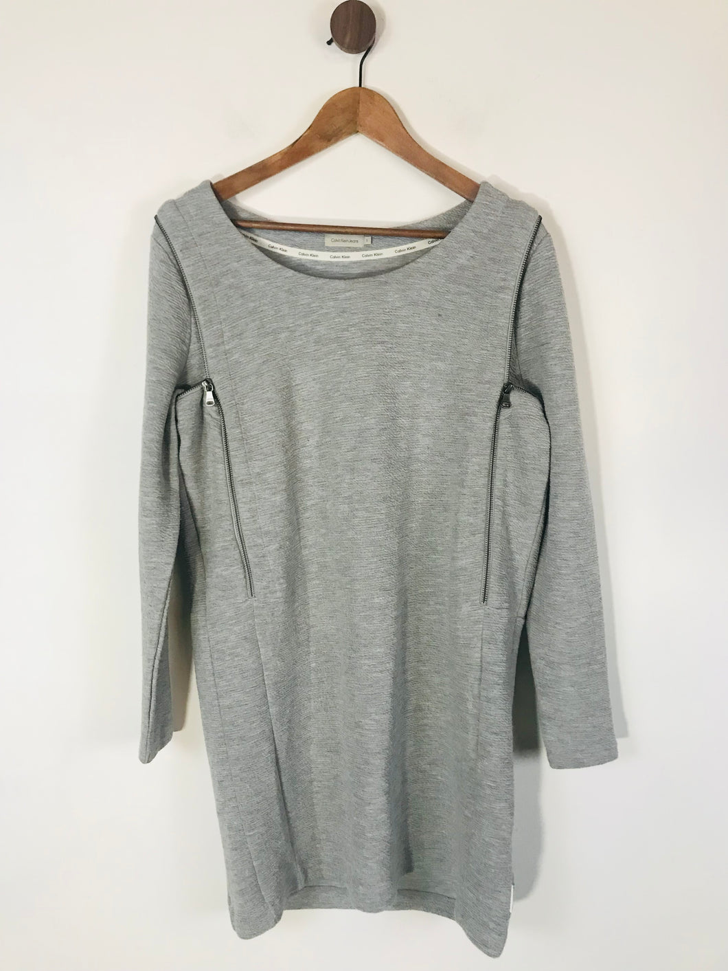 Calvin Klein Jeans Women's Knit Ribbed Shift Dress | S UK8 | Grey
