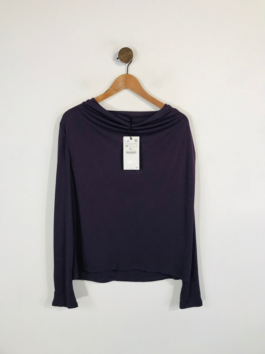 Zara Women's Cowl Neck Long Sleeve Blouse NWT | M UK10-12 | Purple