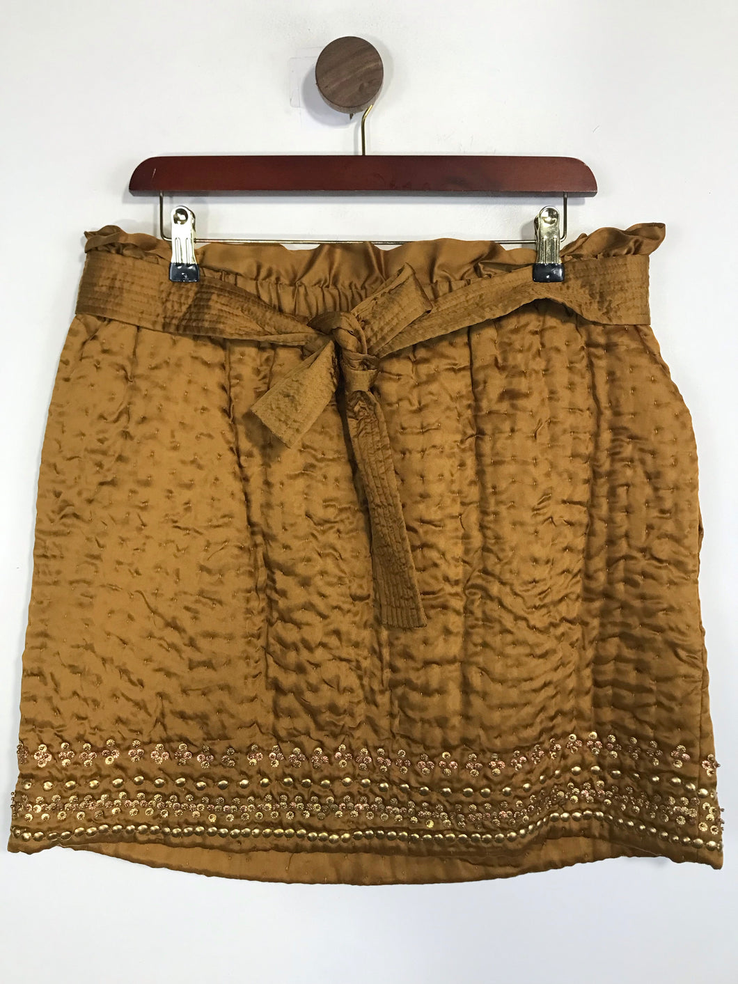Ulla Johnson Women's Embroidered Sequin Mini Skirt | US6 UK10 | Brown