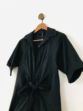 Load image into Gallery viewer, Winser London Women&#39;s Tie Front Shirt Dress NWT | UK12 | Black
