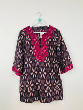 Load image into Gallery viewer, Fragonard Women’s Embroidered Blouse NWT | One Size S/M/L | Purple Print
